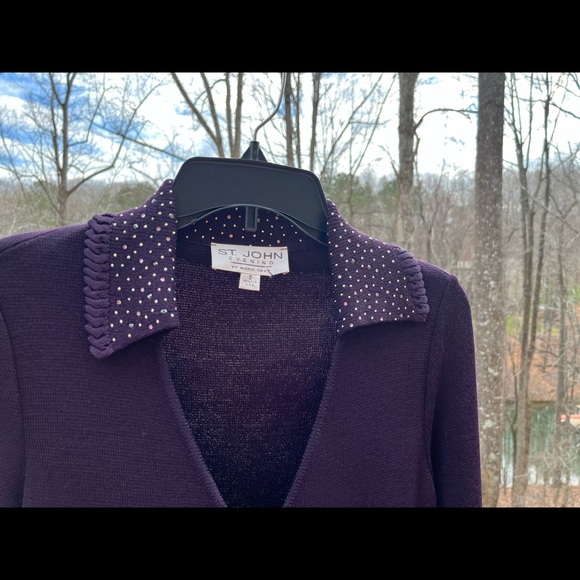 Beautiful vintage ST JOHN purple knee length evening dress - Picture 3 of 4